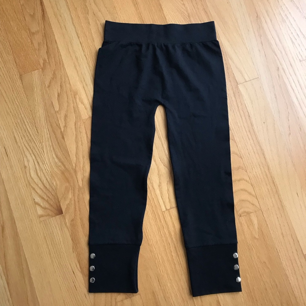 NEW Pink Rose Black Leggings